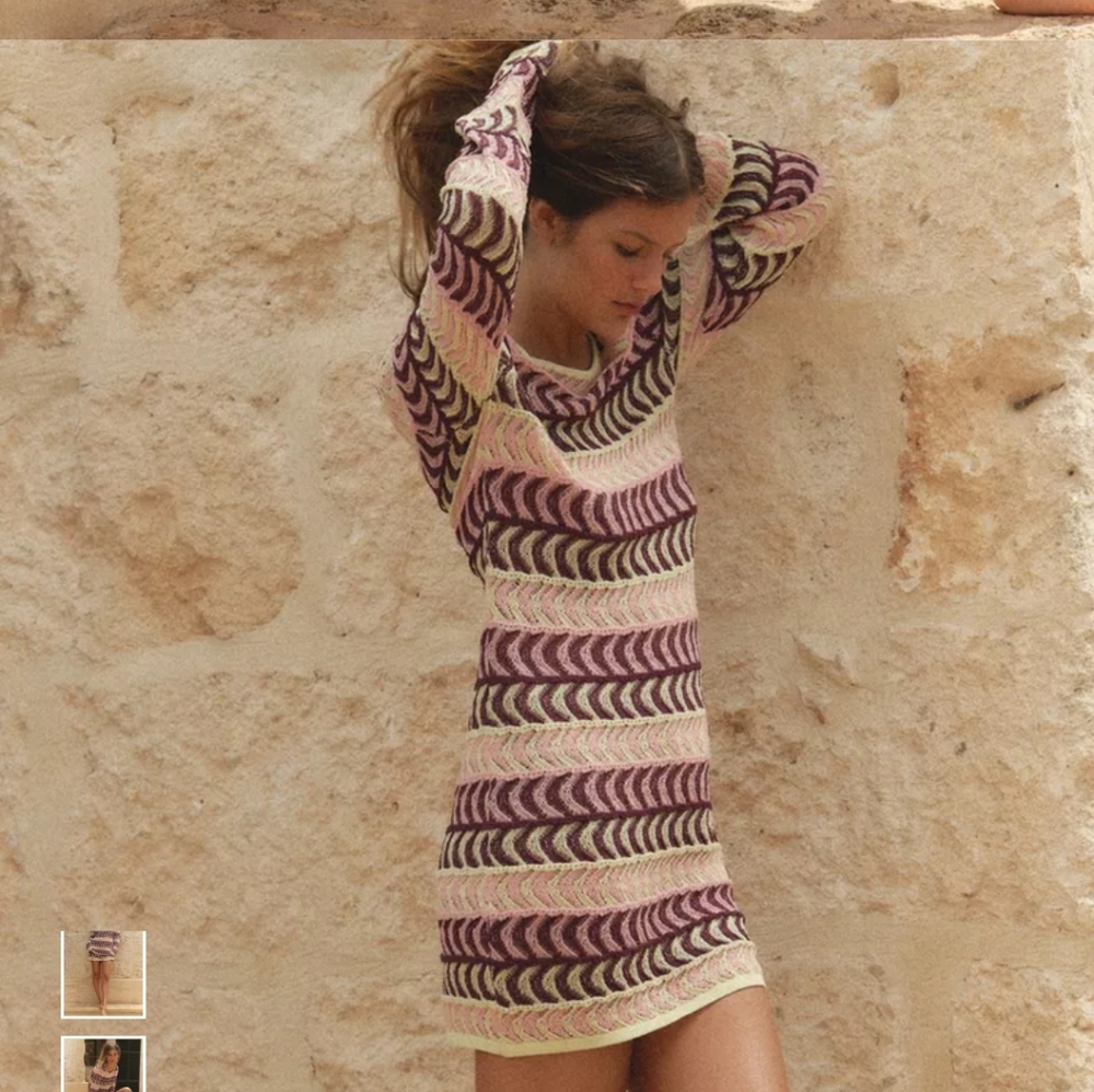 Elegant Pink and Brown Striped Women's Dress